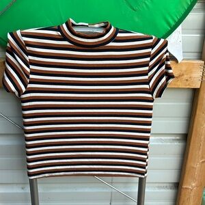 Forever 21 Contemporary tri-color striped crop top (Dar)